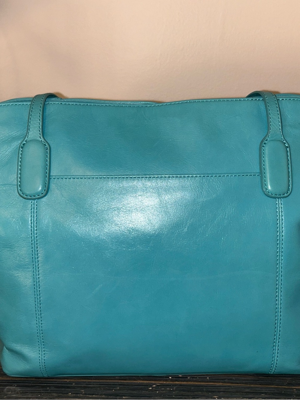 HOBO Teal Leather Tote - Picture 6 of 9